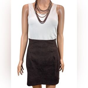 Pandora Dark Brown Mini Pencil Skirt Medium